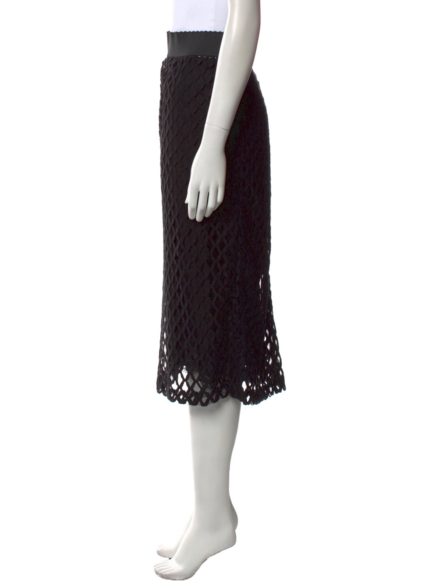 Dolce & Gabbana Lace Pattern Midi Length Skirt